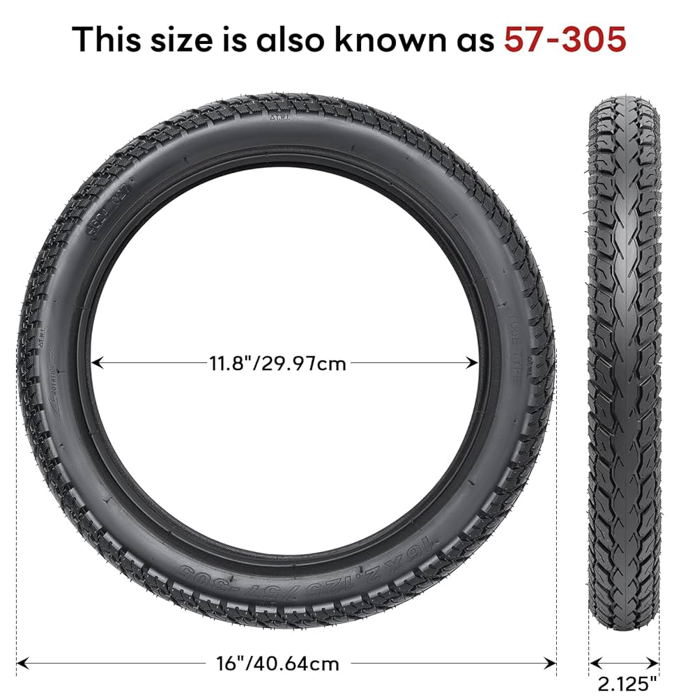 新品◆5本セット◆16×2.125 ◆57-305◆タイヤ Amazon.com: 16x2.125/57-305 Bike Tire and Tube, 16 x 2.125